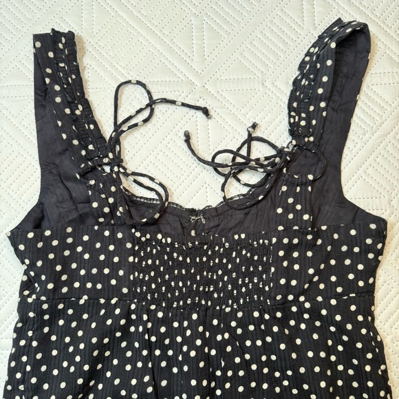 Free People Ellia Black Polka Dot Top Size S - Picture 8 of 12